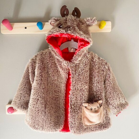 NWOT Baby Gund Whimsy Wishes Reindeer Cape Coat 6-18m - Picture 1 of 8
